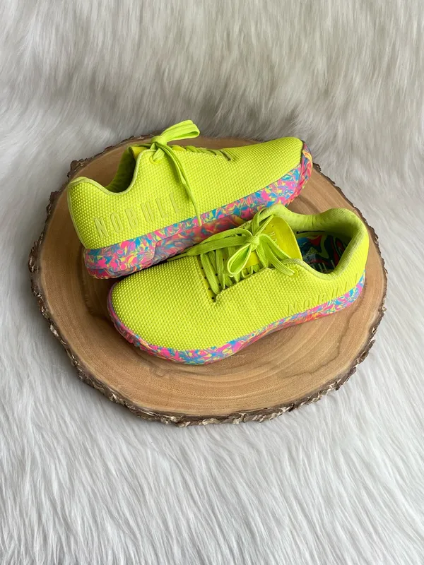 NOBULL Neon Yellow Sneakers with Multicolor Sole - Image 14