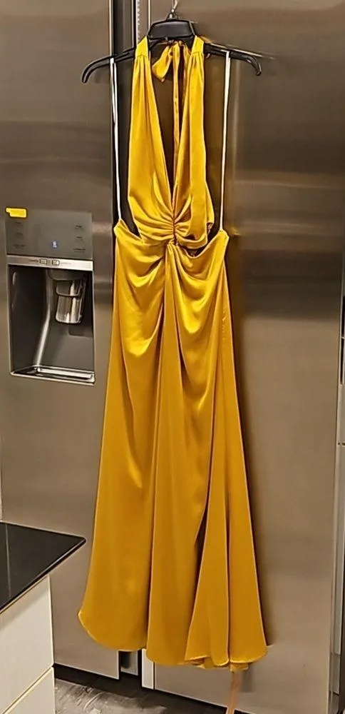 💕REFORMATION💕 Nerida Silk Dress ~ Tumeric 10 NWT - Image 10