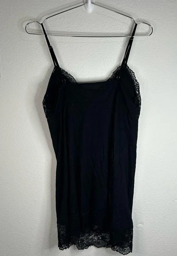 Jaclyn Smith Black Lace Trim Slip Dress - Size Small - Image 6
