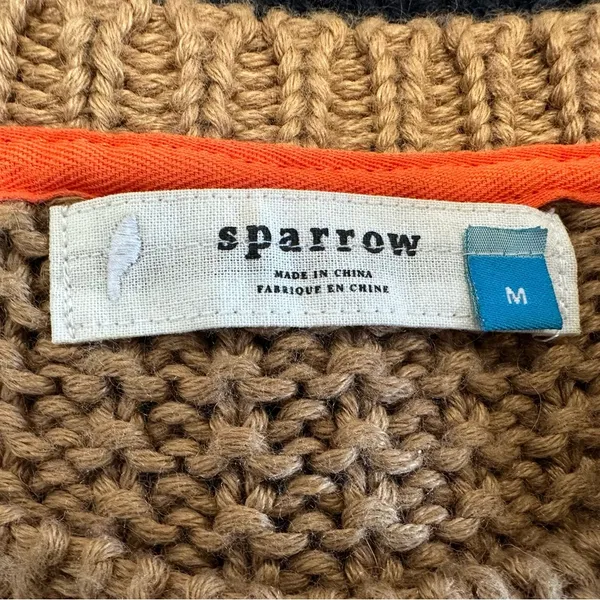 Anthropologie Sparrow Womens Colorblock Striped Chunky Knit Olaf Sweater Medium - Image 6