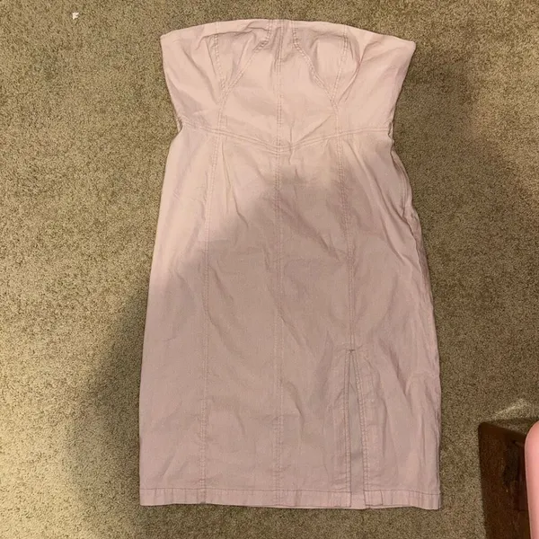 Anthropologie Side Slit strapless Dress Hibiscus Hint‎ pink NWT size XL - Image 4
