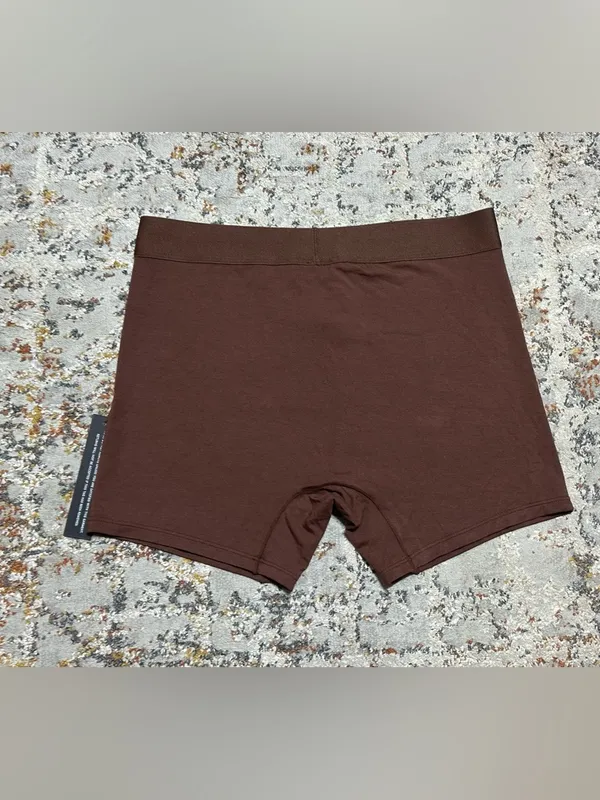 White Fox slow life boyfriend boxer shorts size Small in chocolate brown - Image 4