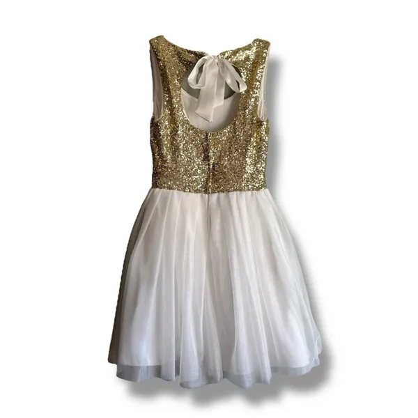 Windsor gold sequined tulle cocktail dress size 7 / 8 - Image 7