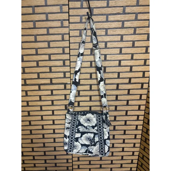 Vera Bradley Black And‎ White Floral Crossbody Purse - Image 2