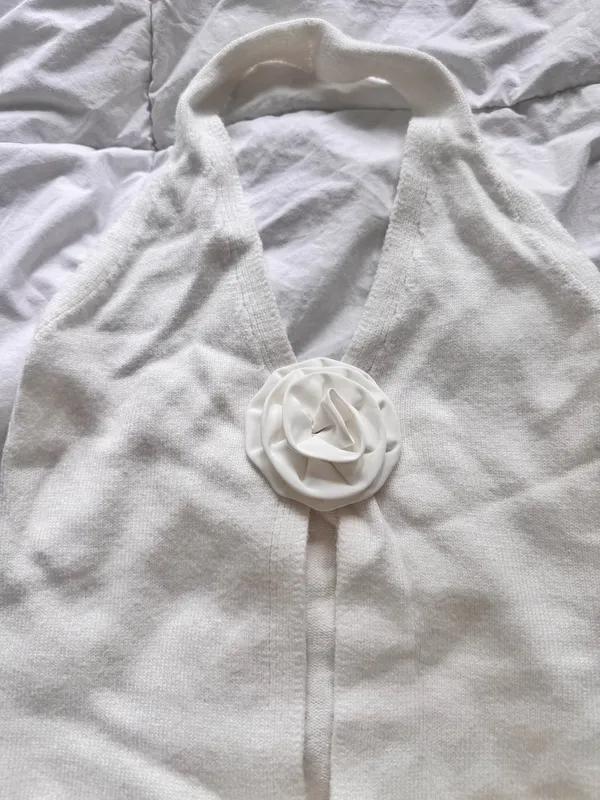 Flower halter top White - Image 2