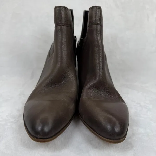 Franco‎ Sarto Womens Dark Brown Leather Pointed Toe Block Heel Ankle Booties 8M - Image 2