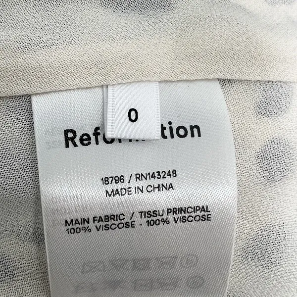 Reformation Shelby Dress Ocelot White Black Print Midi Slit Bustier Chic Size 0 - Image 8