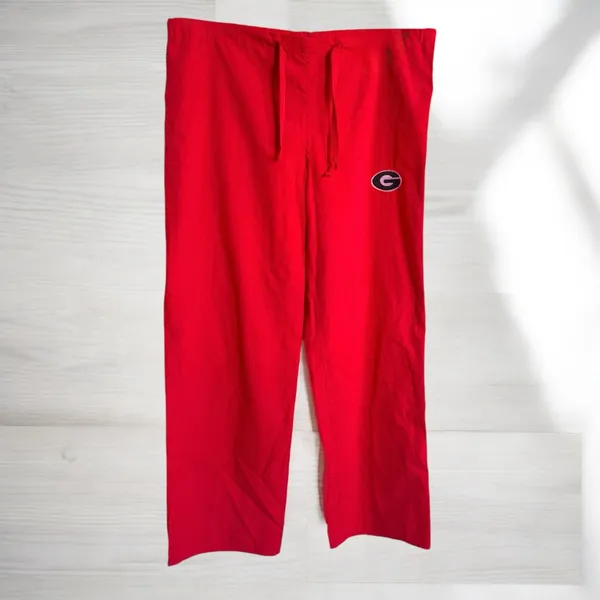 Burcs Georgia Bulldogs UGA Red Scrub Pants Drawstring Small Cotton‎ Blend Unisex - Image 3