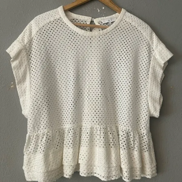 IRO Glen Broderie Anglaise Peplum Top - Image 5