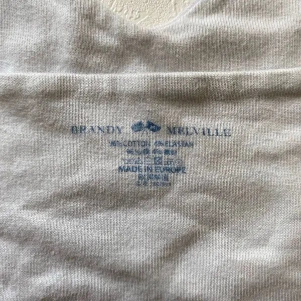 Brandy Melville White Cropped Cami Tank One Size XS S Y2K - Image 4