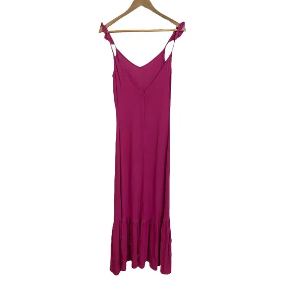 Line & Dot Hot Pink Maxi Dress‎ Ruffle Size Small - Image 5