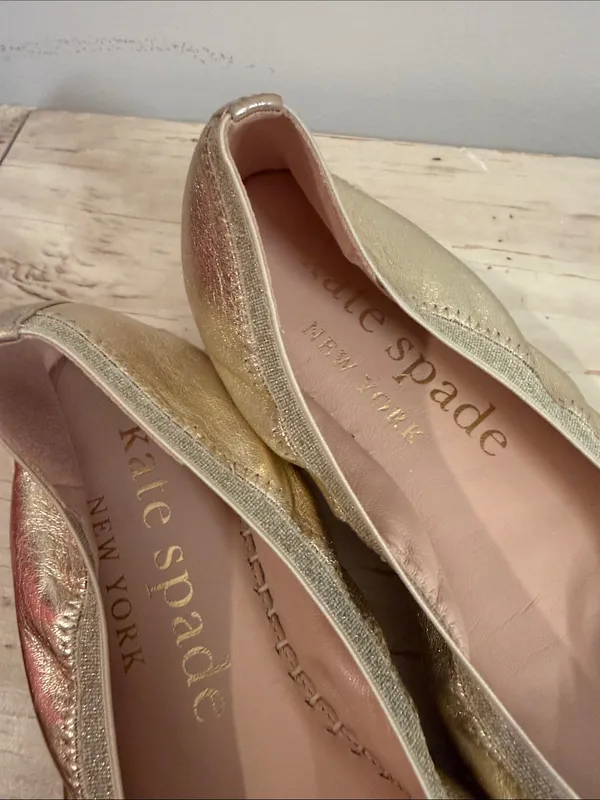 Kate Spade Clubhouse Leather Espadrille Flats in gold - Image 8