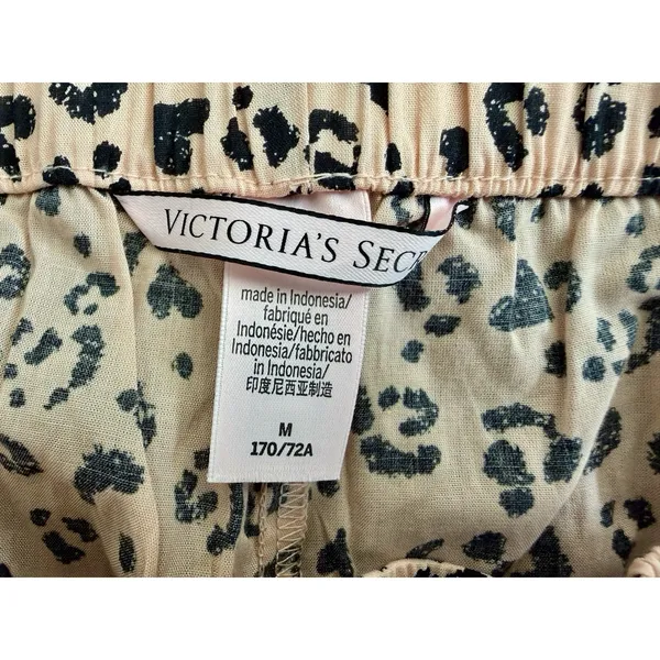 Victoria's Secret Peach Brown Cheetah Sleep Shorts Women Loungewear Medium - Image 9