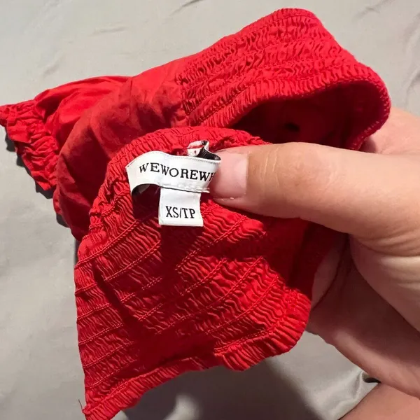 Weworewhat Coco Solid Obe Ruby Red Top Womens Sexy Cropped Xs - Image 10
