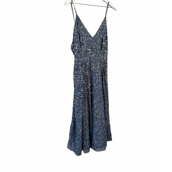 NWT ASOS Sequin Maxi Dress Blue Women’s Size 6 - Image 2