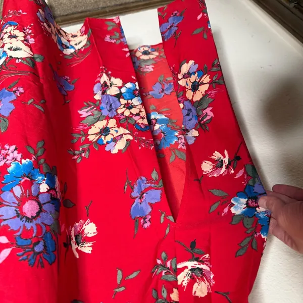 Band of Gypsies Floral Maxi Dress Red Blue Sleeveless Summer Sundress Sz S‎ - Image 5