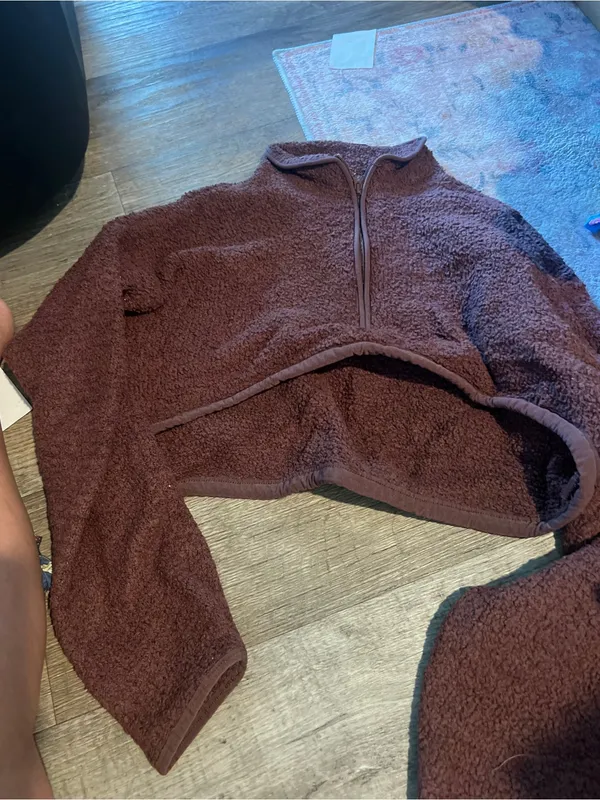 Skims Cozy Women's Sherpa Half-Zip Pullover Sweater - Brown - Image 5