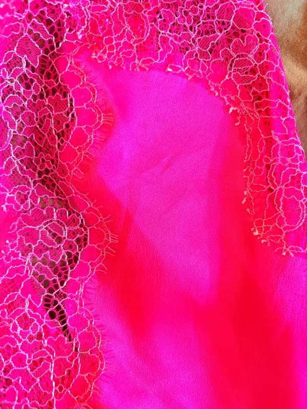 Victoria’s Secret Pink Satin Lace Chemise Slip Dress Medium - Image 6