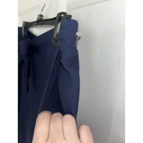 NWOT Maurice's Navy Wide Leg Pull On Crop Pant Large Pockets Beachy Casual - Image 3