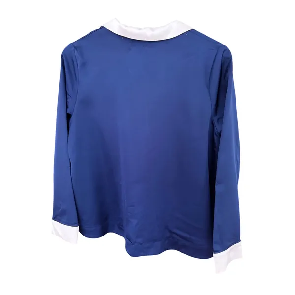 Kate Spade New York Dream A Little Dream Cat Nap Pajama Top XS Blue White Long - Image 6