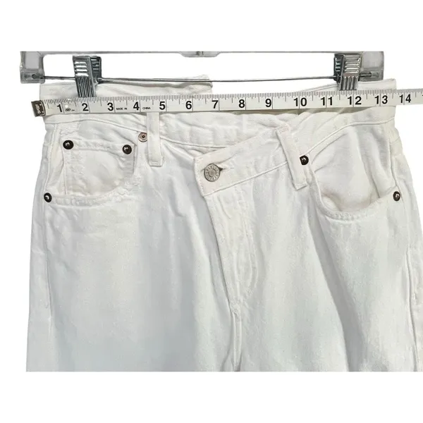 Agolde Jeans Womens 24 White Organic Cotton High Rise Criss Cross Straight Leg - Image 7