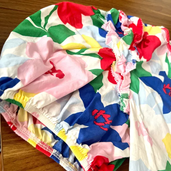 Karlie Women Cotton Multicolor Floral Puff Sleeve Blouse Boutique Boho Chic - Image 4