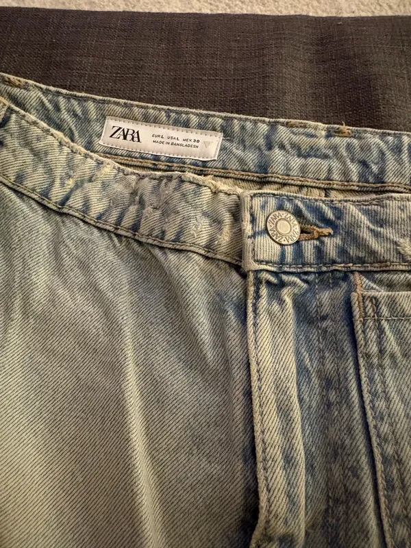 NWT ZARA DENIM CARGO MINI SKIRT. Size Large - Image 8