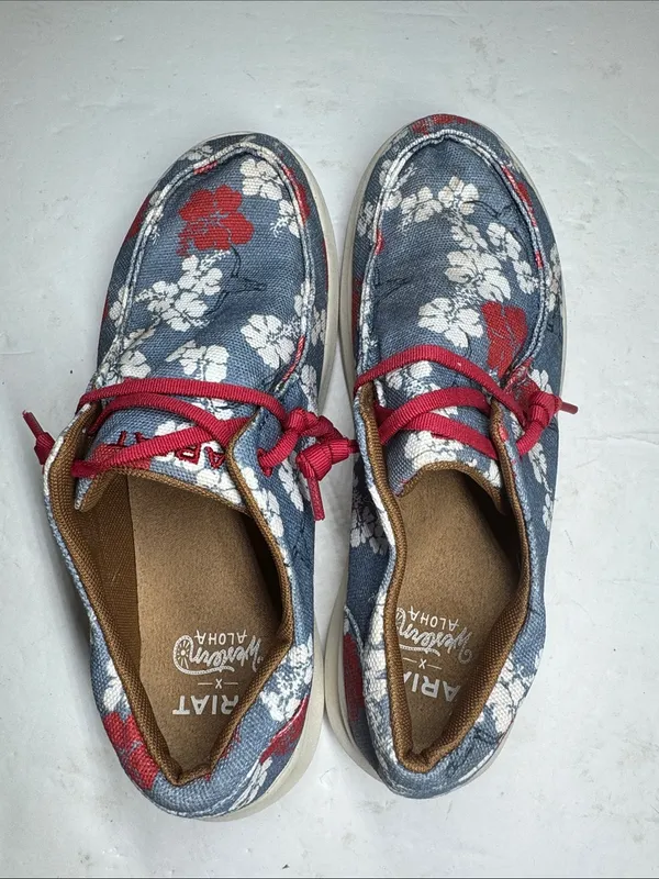 Ariat x Western Aloha Floral Canvas slip on Sneakers floral Hawaiian 8 casual - Image 3