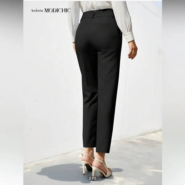 SHEIN Aveloria High Waisted Cropped Women’s Black Pants - Image 2