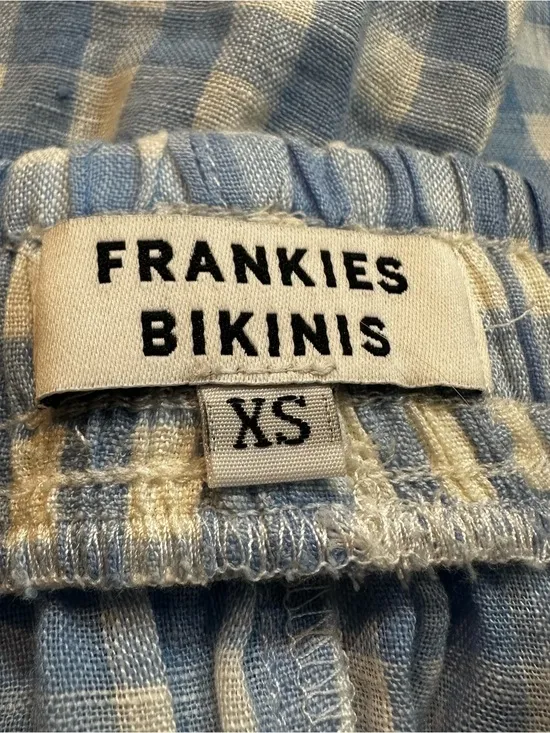 Frankies Bikinis Lou High Waist Gingham‎ Shorts in Bluebell Size XS - Image 10