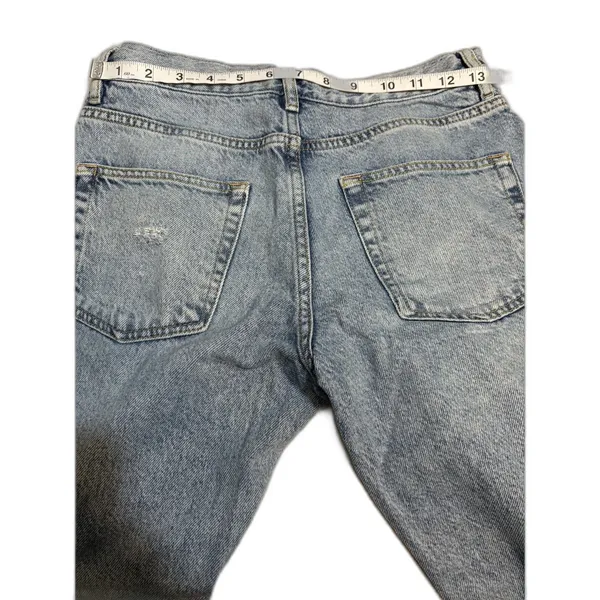 Free People Distressed Straight Leg Jeans Loose Fit Women's Size 25 Button Fly - Image 4
