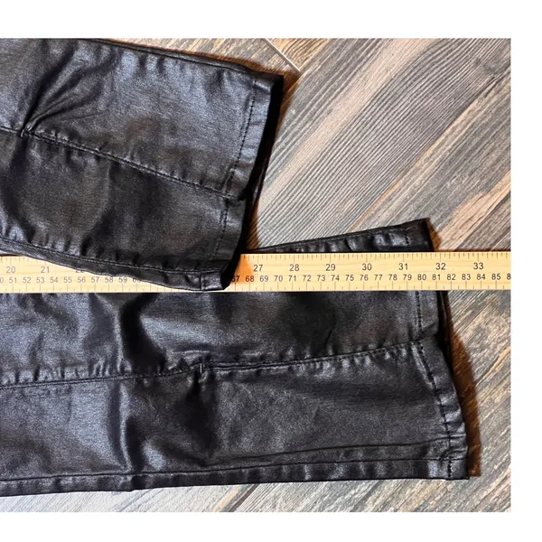 NWT Free People Double Dutch Slit‎ Skinny Pants Faux Leather Coated Black Size S - Image 10