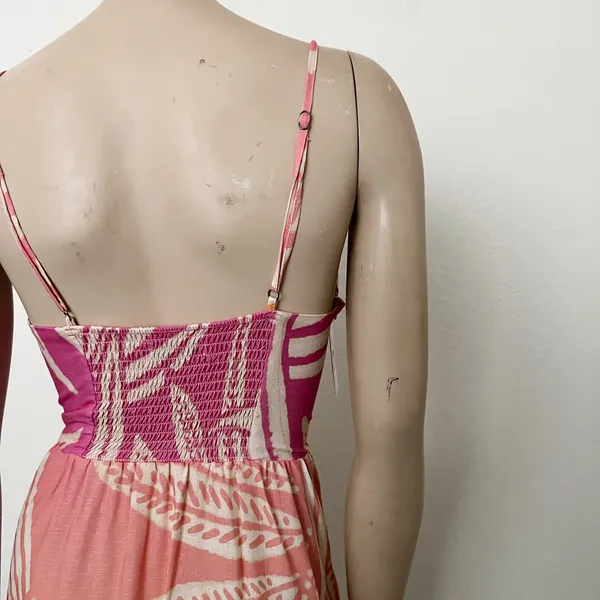 [Maaji] Pink Orange Ombre Tropical Foliage Corset Bust Mini Dress NWT Sz Large L - Image 7
