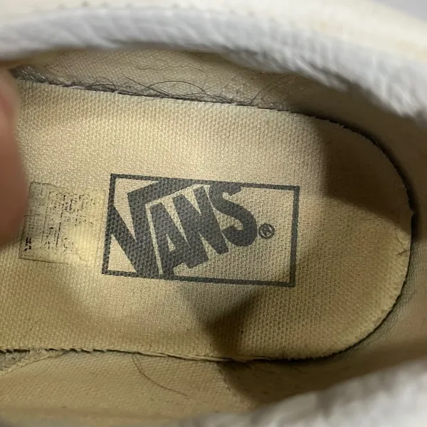 Vans white leather sneakers skateboarding punk unisex sizing‎ women's 10 men 8.5 - Image 7
