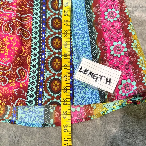 Kavio Woodstock Patchwork Graphic T Shirt Dress S Boho Hippie Festival 1969 OOAK - Image 7