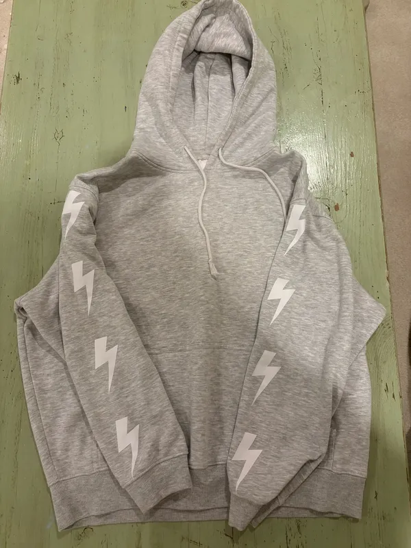 Starfit Boutique Lightning Bolt Sweatshirt Gray - Image 2