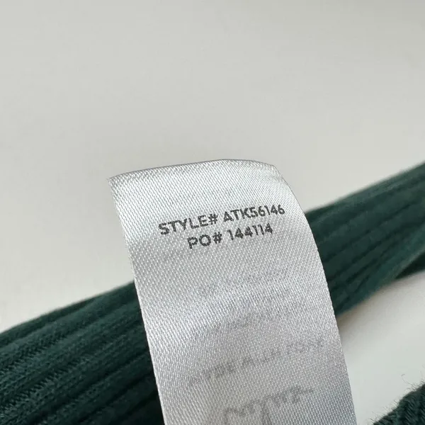 Lulus Lacefield Hunter Green Notched Long Sleeve Sweater Top Ribbed XS NWT - Image 7