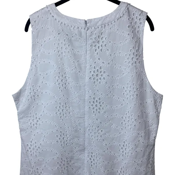 NEW White House Black‎ Market White Eyelet Dress Coastal Cottagecore Feminine 16 - Image 6