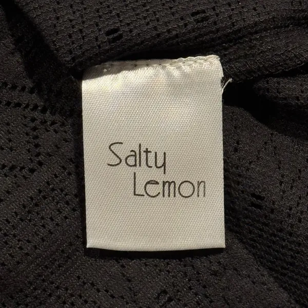 Salty Lemon NWT Wide Leg Pants Cotton Laser Cut Cargo Sheer Boho Lightweight Pull On Black M - Image 4