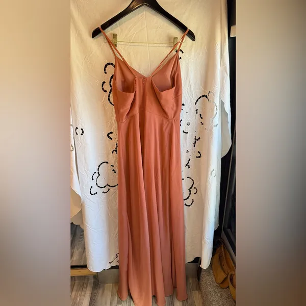 Birdy Grey Terracotta samon padded top bridesmaids Maxi Dress size M - Image 2