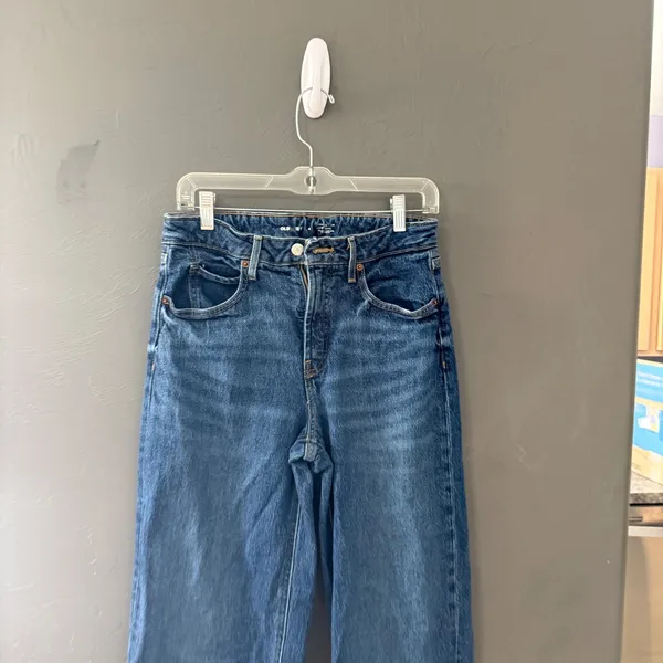 Old Navy Extra High-Waisted‎ Wide-Leg Jeans Medium Wash Blue Womens Size 4 - Image 3