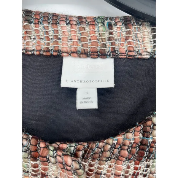 Ett: twa Anthropologie Fringe Tweed Blazer Jacket Size Small‎ Academia Old Money - Image 7