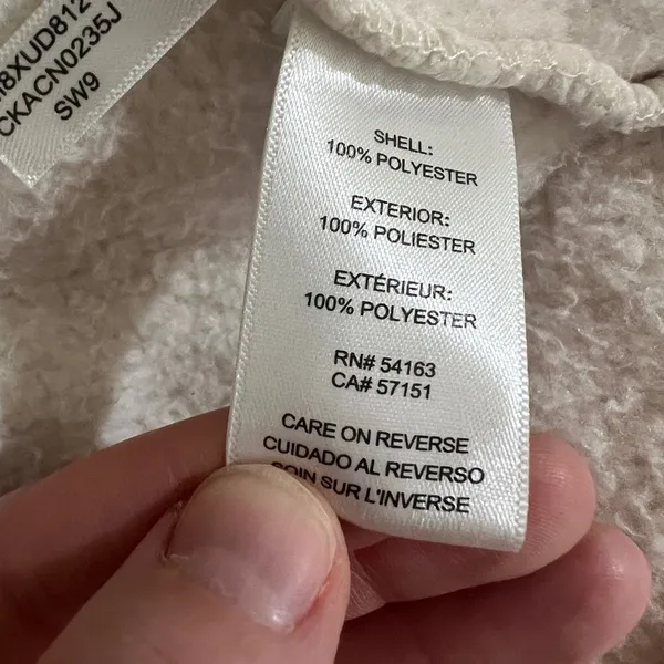 Calvin Klein Women's Sherpa Fleece Vest Cream Full Zip Mock Neck Large Teddy‎ - Image 9