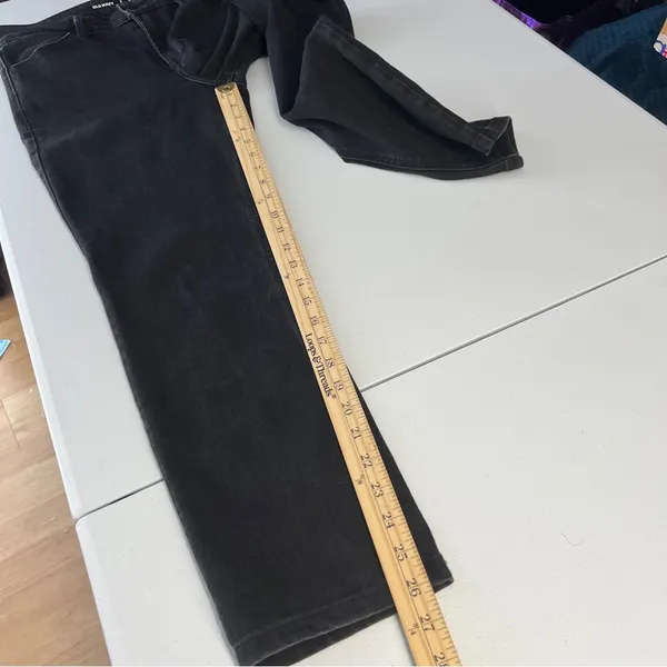 Old Navy High Rise Wow‎ Straight Leg Jeans Stretch Black Denim Size 8 - Image 11