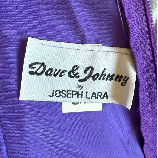 Vintage Dave & Johnny Joseph‎ Lara Purple Sequin Strapless Bow Prom Dress 5/6 - Image 8