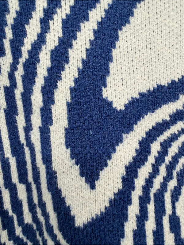 Aelfric Eden Swirl Whirlpool Knit Sweater XL‎ Blue White Oversized Y2K - Image 9
