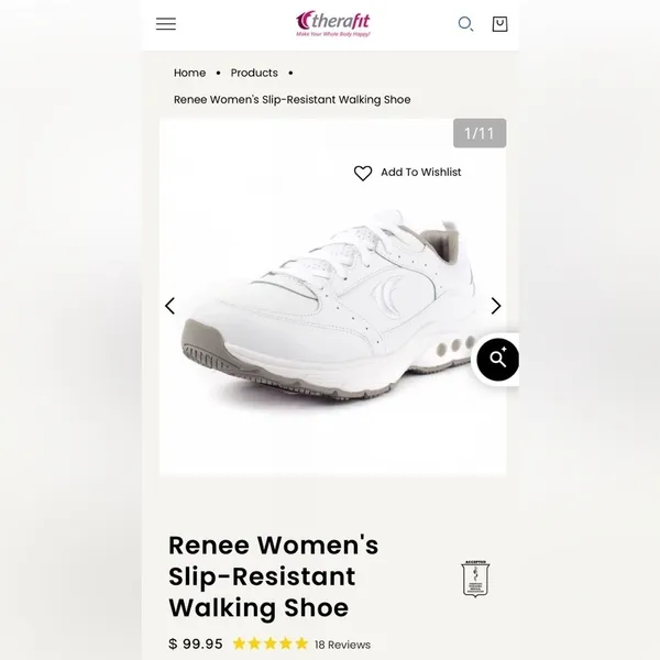 Therafit Renee SlipResistant Walking Sneaker Plantar Fasciitis/Foot Pain Sz 8 - Image 9