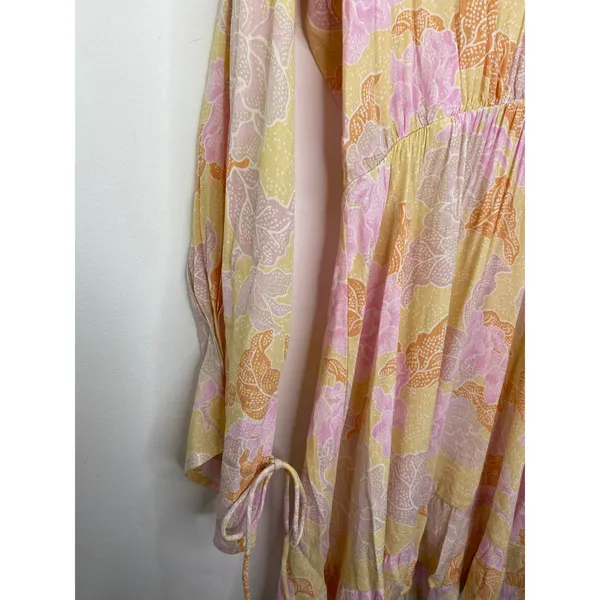 Amuse Society Constellation Pink Yellow Bone Floral Mini Dress Womens Small‎ S - Image 5