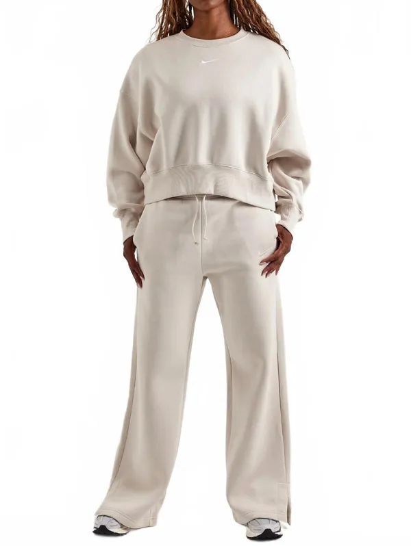 Nike Sportswear Phoenix Fleece High-Waisted Wide-Leg Pants NWT Tan Medium - Image 2