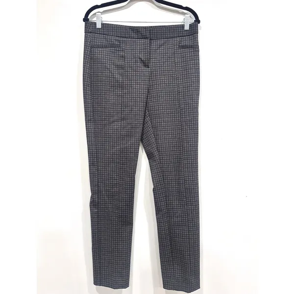 Amanda & Chelsea Womens Size 8 Plaid Straight Leg Career Pants‎ Gray Black - Image 3